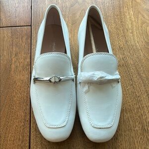 NWOT Kate Spade White Leather Loafers